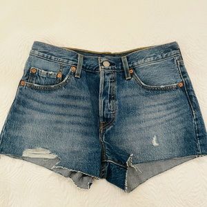 Levi’s Women’s 501 Distressed Jean Denim Shorts